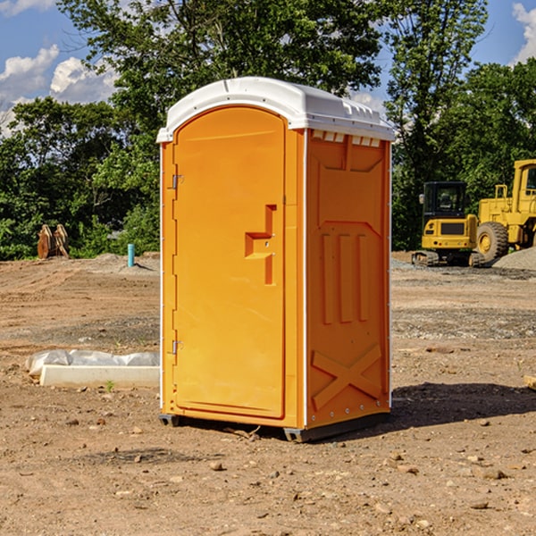 how often are the porta potties cleaned and serviced during a rental period in Forman